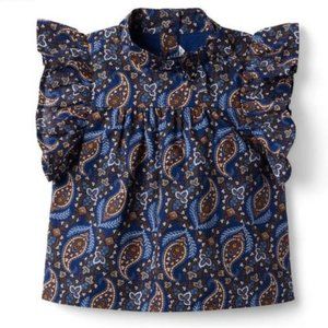 Paisley Ruffle Sleeve Top